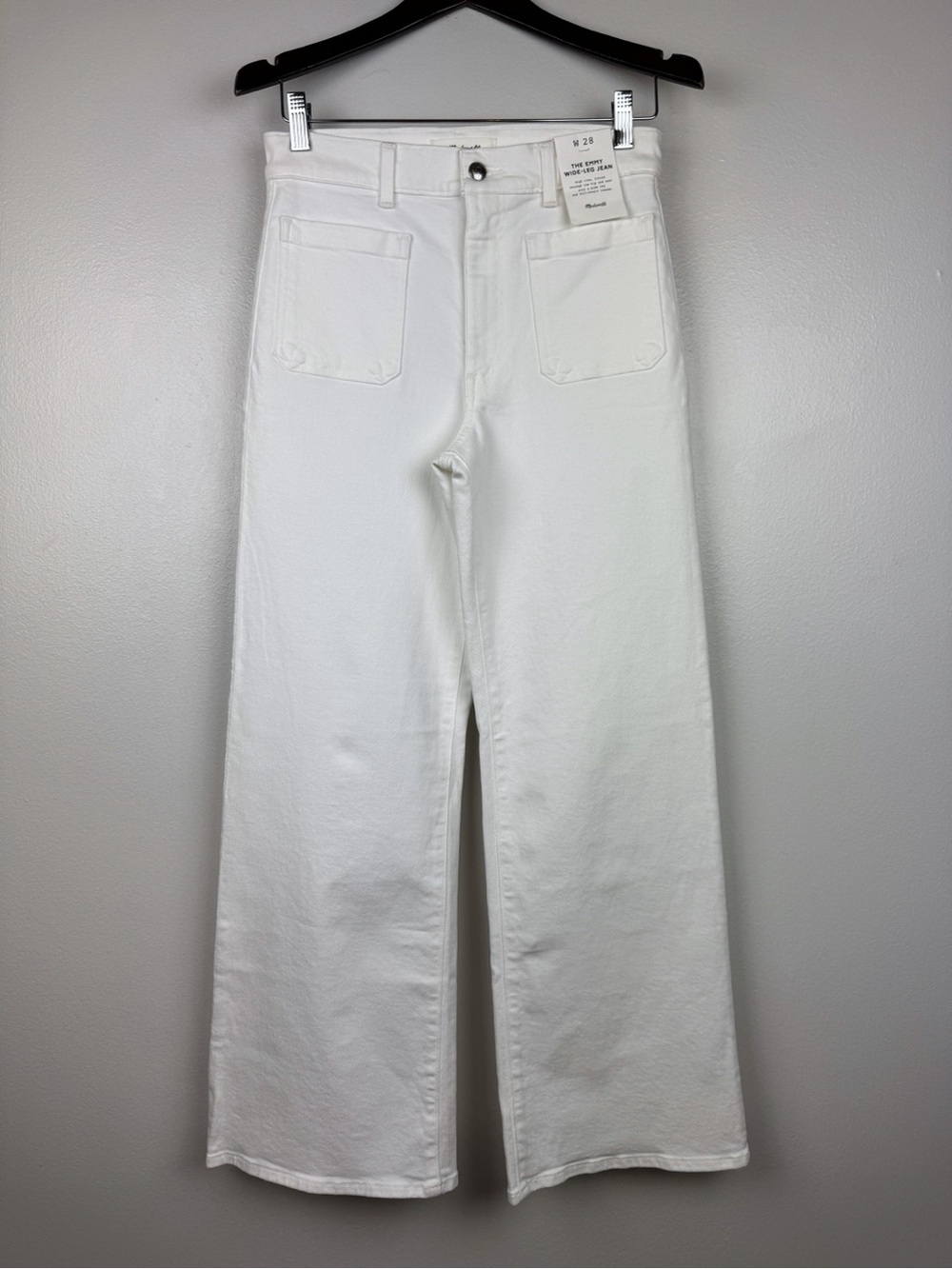 Madewell Emmy Super Stretch Denim Wide Leg Jeans White Size 28 NWT - Picture 4 of 10